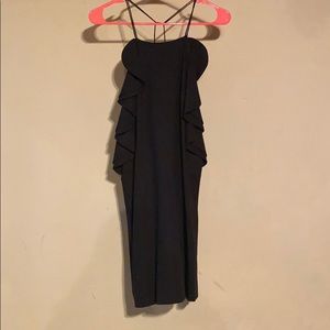 Black dress with ruffle